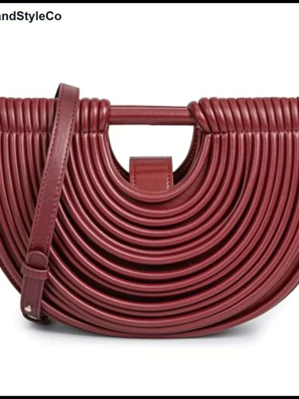 Woven PU Vegan Leather Evening Clutch Half Round Designer Shoulder Crossbody Bag